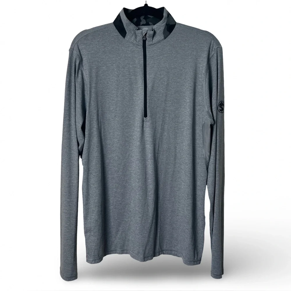 Greyson –‎ Men’s Brri Cooling ¼ Zip Pullover Gray Camo Collar – Sz. M
